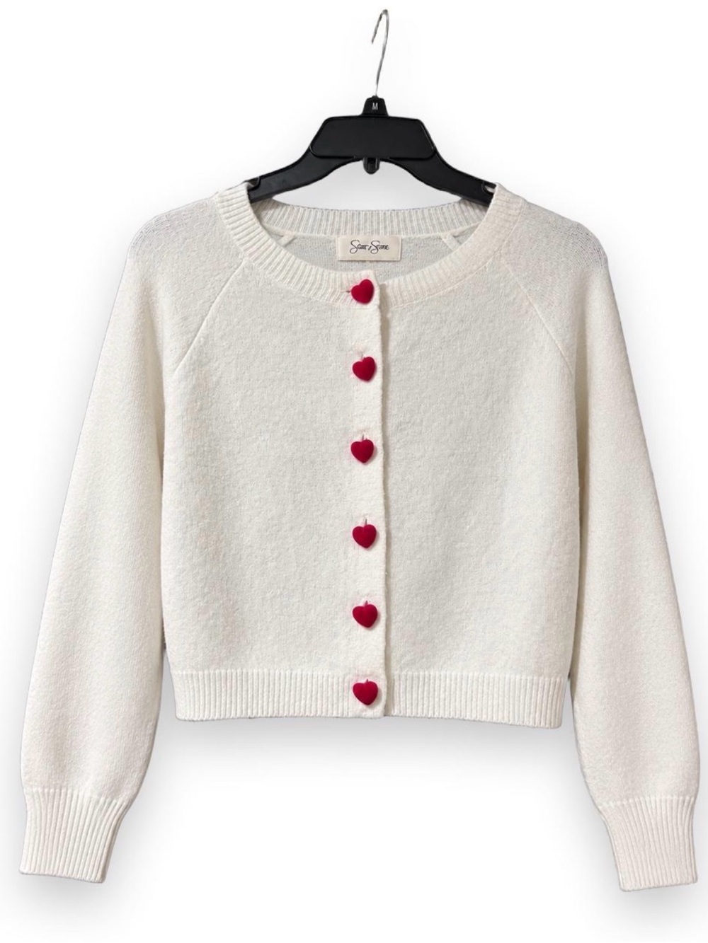 Jessica Simpson Ivory Heart Button Cardigan Women’s Small Coquette